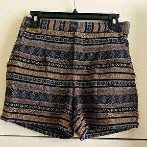 Print shorts with pockets, elastic waist
